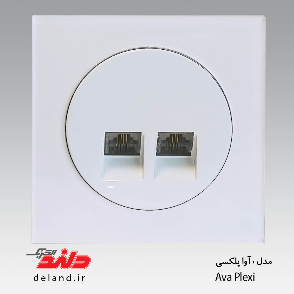 سوکت تلفن دوقلو چهارخط دلند پلاس مدل آوا پلکسی