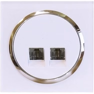 سوکت تلفن دوقلو چهارخط زه دار دلند پلاس مدل آوا پلکسی